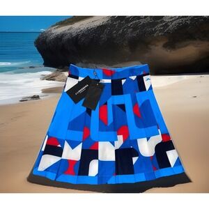 J.‎ Lindeberg Tennis Skorts Skirt XS Blue Retro Color Block Logo Adina Athletic